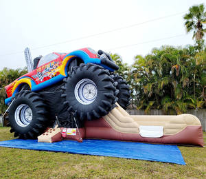 Aufblasbare Hüpfburg Rutsche Hüpfhaus Monster Truck Hüpfburg-Kombi Kommerzielles Sprungkissen Springburg zum Verkauf - Product Image 2