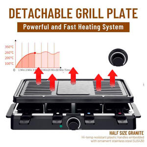 Portable Commercial Home Steak Poulet Barbecue Plaque Chauffante Sans Fumée Intérieur Électrique <span class=keywords><strong>Raclette</strong></span> BBQ Grill avec Plaque Verticale - Product Image 4