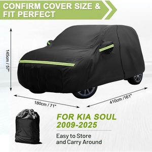 Housses <span class=keywords><strong>de</strong></span> voiture complètes d'extérieur pour Kia Soul 2009-2025, imperméables toutes saisons avec fermeture éclair sur <span class=keywords><strong>la</strong></span> porte pour <span class=keywords><strong>la</strong></span> protection contre <span class=keywords><strong>la</strong></span> neige, <span class=keywords><strong>la</strong></span> pluie, <span class=keywords><strong>la</strong></span> poussière et <span class=keywords><strong>la</strong></span> grêle, noires - Product Image 6