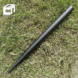 Custom Length 10m 12m 12.4m 13m Telescopic Fiberglass Pole Black Or Colored Full Fiberglass Telescopic Antenna Mast Pole