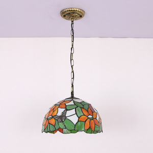 <b>Butterfly</b>-Themed Stained Glass Pendant <b>Light</b> Pastoral Style for Restaurant Cafe Bar Bedroom Entryway Chandelier Pendant <b>Lights</b> - Product Image 2