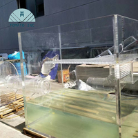 Aquarium géant carré moderne en acrylique TOMATO INC, haute résistance, pour projets hôteliers privés