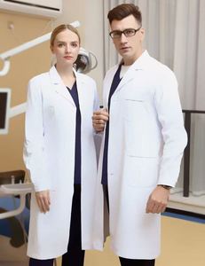 Bata de Laboratorio Blanca de Alta Gama, Manga Larga, Uniforme para Médicos Dentistas y de Medicina Oral, Uniforme de Hospital y Laboratorio - Product Image 1