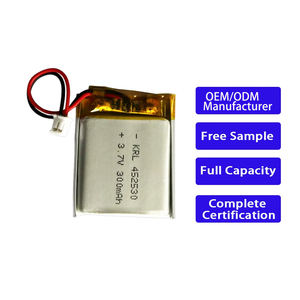 Baterai lithium ion OEM/ODM 3.7V 300mAh 452530 Ukuran Kustom Pabrik untuk Mainan RC, Perangkat yang Dapat Dipakai, dan Perangkat Medis - Product Image 1