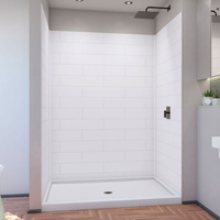Panneaux muraux de douche Wiselink salle de bain produit de douche en marbre de culture imperméable à l'eau panneau de douche surround de baignoire en marbre de culture
