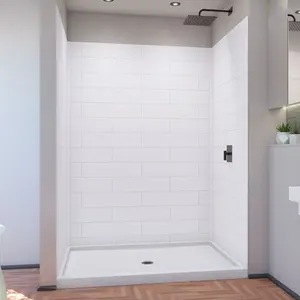 Pannelli a parete per doccia Wiselink bagno doccia in marmo coltivato impermeabile prodotto vasca in marmo coltivato pannello doccia surround