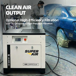 เครื่องอัดอากาศแบบสกรูอุตสาหกรรมแบบพกพา เฟสเดียว 220V ขนาดเล็ก 7.5KW เงียบ 10HP พร้อมถังลมแห้ง ได้รับมาตรฐาน CE ขายส่ง ใช้ได้กับรถยนต์ - Product Image 4