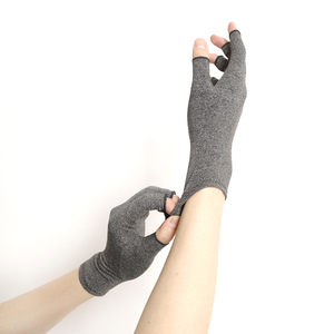 Sıcak satış pamuk Spandex sıkıştırma artrit yarım parmak parmaksız eldiven kaymaz nem esneklik için el ağrı kesici - Product Image 1