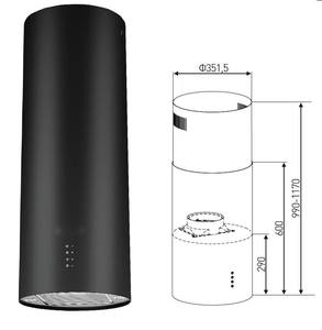 <span class=keywords><strong>Hotte</strong></span> de cuisine îlot ronde en cuivre noire 220V pour hôtel et usage domestique, appareil de cuisine - Product Image 6