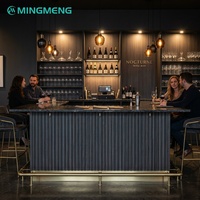 Porte-bouteilles en bois de style industriel, luxe léger, design créatif, écologique, durable, en forme de L, facile à nettoyer, pour bar commercial et cocktails
