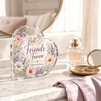 Plaque en acrylique personnalisée en forme de cœur, panneau de bureau en acrylique, décoration de table pour la maison, cadeau de Noël ou de mariage