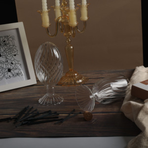 热卖手工吹制独特玻璃器皿安全火柴储物瓶火柴装在罐子里 - Product Image 3