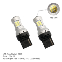 Ampoule LED de recul universelle 60 LED 7440 T20 W21W CANBUS 9-50V 12V 24V, blanc, filament unique, lentille 5 faces
