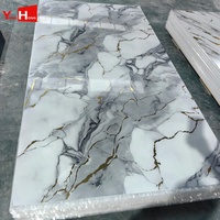Lambris mural en plastique composite, alternative au marbre, panneau mural avec revêtement protecteur UV, feuille de marbre PVC