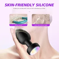 LED Buntes Licht Analplug für Frauen Männer Vibrator mit Kabelloser Fernbedienung Buttplug Prostata-Massagegerät Erotikspielzeug für Erwachsene