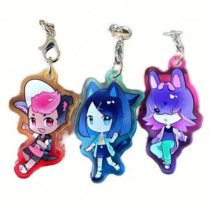 Wholesale Custom CMYK Printing Anime Cartoon Keychain Simple Translucency Acrylic Charms Offset Printing Plastic Gifts - Product Image 1