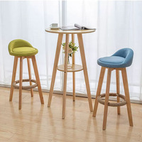 Table basse balcon salon Simple petite table de bar et chaise combinaison Coin en bois Mini Tables hautes rondes