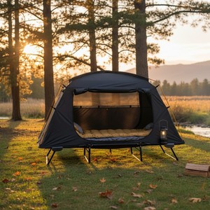 <span class=keywords><strong>Tente</strong></span> de <span class=keywords><strong>camping</strong></span> <span class=keywords><strong>surélevée</strong></span> à double couche, design surélevé au sol, imperméable, coupe-vent, pour une utilisation à la plage, confort et sécurité améliorés - Product Image 5