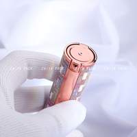CAIYA luxe dégradé D12.1mm brillant or Rose vide baume à lèvres conteneur Bling paillettes Style rouge à lèvres Tubes emballage Chapstick