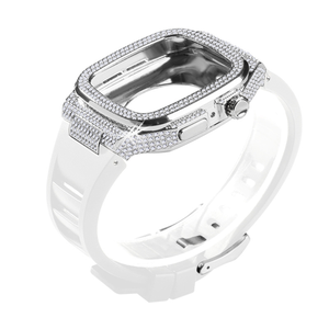 Coque de protection de luxe Win-Win avec diamants et strass pour <span class=keywords><strong>Apple</strong></span> Watch Series 11 10 9 <span class=keywords><strong>8</strong></span> SE, bracelet de montre 44mm <span class=keywords><strong>45mm</strong></span> - Product Image 4