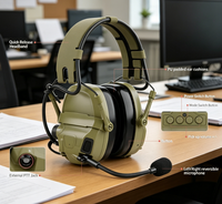 Casque de protection auditive électronique VILSFUL NH18 avec suppression du bruit ENC, étanche IPX5, conception tactique supra-auriculaire pour le travail