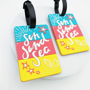 Étiquette de bagage personnalisée 3D à bas prix avec logo, en silicone souple, en caoutchouc ou en PVC vierge - Product Image 1