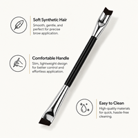 Pinceau de maquillage double embout 2-en-1, pinceau plat de précision en forme de V et angulaire