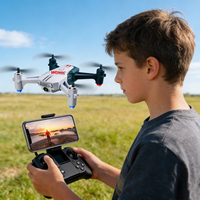 WGNRC V15 Quadricoptère RC Professionnel Pliable avec Contrôle WiFi 4 Axes, Caméra HD 4K WiFi, Jouet Quadricoptère RC Pliable