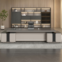 LR-BD-098 Mobilier de bureau moderne de luxe, bureau de direction en forme de L, durable et de qualité supérieure, table de PDG pour usage professionnel