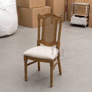 Chaise de mariage ovale en PP imitation bois avec dossier en cannage pour banquets d'hôtel et vente en gros - Product Image 4