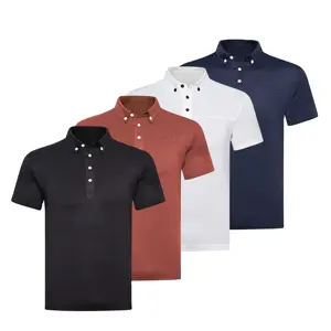 Top Hochwertige Polyester Spandex Stoff Stickerei Logo Fit Polo Quick Dry Herren Golf Shirt