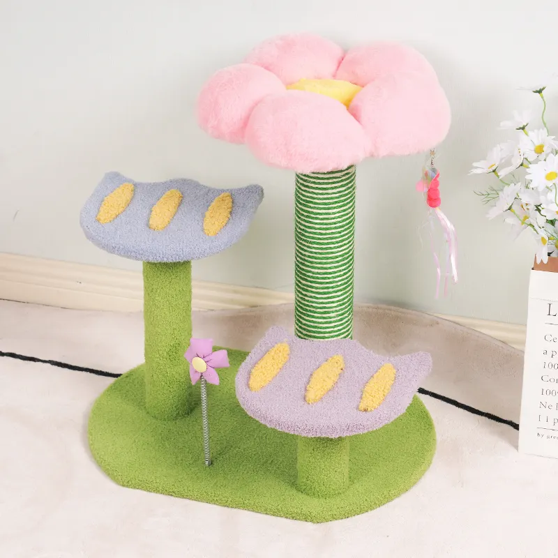 Manufacturer wholesale custom flower design cat tower tree