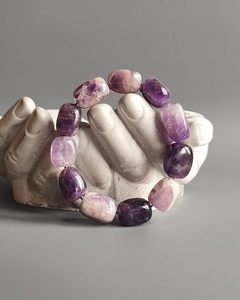 Оптовая продажа, геометрический браслет из натуральных кристаллов, бусины, Классический аквамарин, аметист, драгоценный камень, ювелирные изделия для женщин и мужчин - Product Image 1