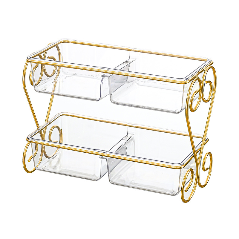 Caja de almacenamiento de hierro forjado de doble capa.