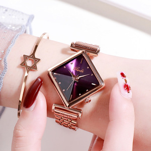 High-value women's watch with a stylish diamond-shaped dial simple and casual fashion quartz watch - Product Image 4