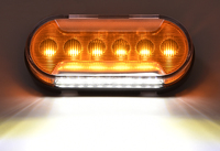 Feu de gabarit et de positionnement ovale LED de 4,5 x 2 pouces avec éclairage au sol pour remorque et camion, conforme SAE/DOT/FMVSS108