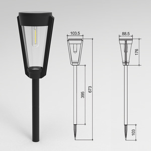 Lampe solaire de jardin 673 mm LED étanche pour allée extérieure, décoration de cour et de patio - Product Image 1