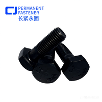 Baut Heksagonal Besar Baja Paduan 10.9S Lapisan Oksida Hitam dengan Ulir UNC, Mur Tunggal, dan Ring Ganda Sesuai Standar GB/T 1231-2024