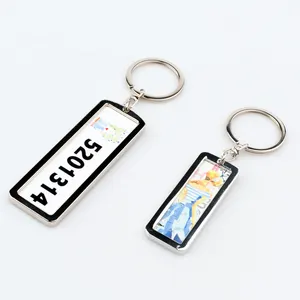 כפול צדדי סובלימציה מתכת רכב keychain ריק אלומיניום רכב מפתח שרשרת