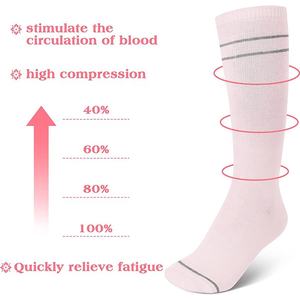 도매 출산 순환 양말 15-20 Mmhg 임신 무릎 높은 압축 양말 여성용 - Product Image 2