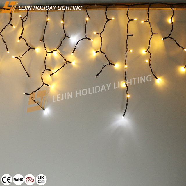 CE Christmas Indoor/Outdoor Wedding Decorative Fairy Lights IP67 Warm White Flash LED Icicle Lights