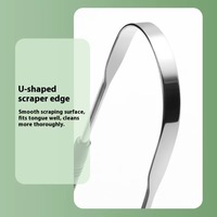Lot de 3 gratte-langue en acier inoxydable en forme de U, couleurs variées, brosse de nettoyage de la langue, écologique, pour hygiène buccale à domicile