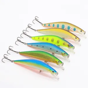 เหยื่อ Hard Minnow Crank เหยื่อตกปลาแม่เหล็ก BASS สด VMC hooks 6 สีเหยื่อ