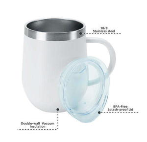 Vaso de Café de 350 ml (12 oz) de Doble Pared, Acero Inoxidable, para Agua Fría y Caliente, Botella Aislada, Vaso para <span class=keywords><strong>Vino</strong></span> con Asa, Tazas Personalizadas, <span class=keywords><strong>Regalos</strong></span> para <span class=keywords><strong>Amantes</strong></span> - Product Image 2