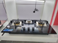 Odm Oem appareils de cuisine 3 brûleurs en verre trempé, plaque de cuisson à gaz en cuivre intégrée pour la maison