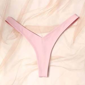 String sexy pour femmes de style européen et américain, culotte en coton respirante sexy sans couture de couleur unie à taille basse en forme de Y - Product Image 4