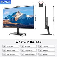 Moniteur d'ordinateur KOORUI E2212F 22 pouces VA 1920 x 1080 (FHD) 100 Hz, compatible VESA, inclinaison réglable, 5 ms, noir
