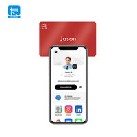 Individueller wasserdichter Kunststoff-Smart-Chip Google Bewertung schwarzer einfarbiger NFC-Instagram-Kartendruck