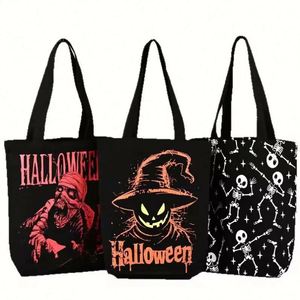 Sacs en toile personnalisés imperméables et portables, à thème festif ouvert, pour les fêtes, 30x50cm, motif bonbons, éléments d'Halloween - Product Image 4