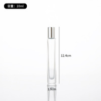 Flacon de parfum en verre de luxe de 10 ml, vide, carré/rond, rechargeable, fond épais, atomiseur de parfum, pompe pulvérisatrice sérigraphiée